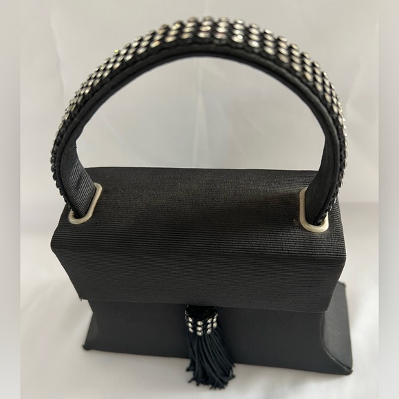 Elegant Crystal Handel Black Evening Bag Like New - Picture 2 of 8